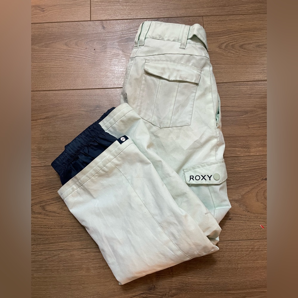 Roxy Waterproof Snow Winter Ski Pants Mint Green Dry Flight Girl’s 10 M